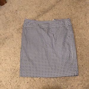 Blue and white midi skirt